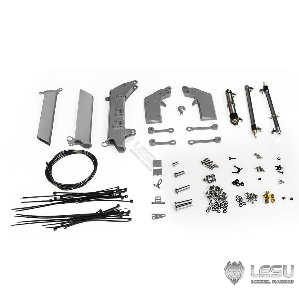 LESU 1/14 Tamiya tractor truck remote control model with crane upgrade parts and auxiliary crane full metal flying arm