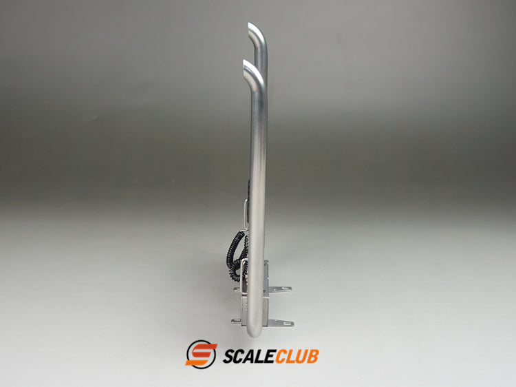 Scaleclub Model VPQ-TY-2 Metal Euro Truck Style Exhaust with Light for Tamiya Lesu 1/14 RC Trailer Truck Model Upgrade DIY Parts
