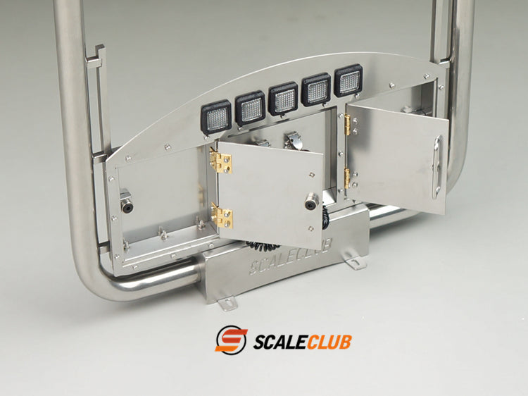 Scaleclub Model VPQ-TY-2 Metal Euro Truck Style Exhaust with Light for Tamiya Lesu 1/14 RC Trailer Truck Model Upgrade DIY Parts