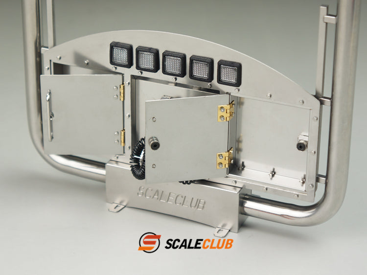 Scaleclub Model VPQ-TY-2 Metal Euro Truck Style Exhaust with Light for Tamiya Lesu 1/14 RC Trailer Truck Model Upgrade DIY Parts