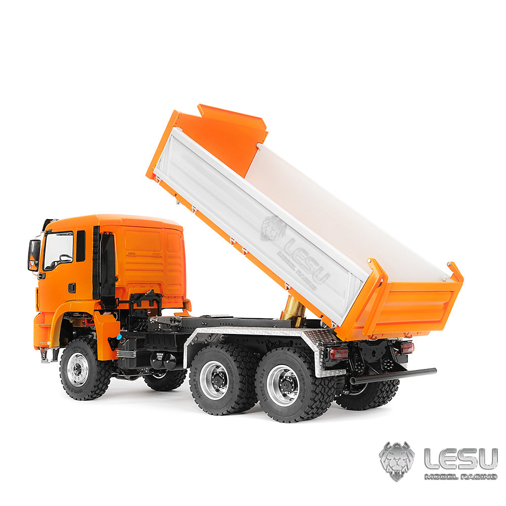 LESU 1/14 hydraulic three-way dump truck toy full drive 6X6 high torque dump truck