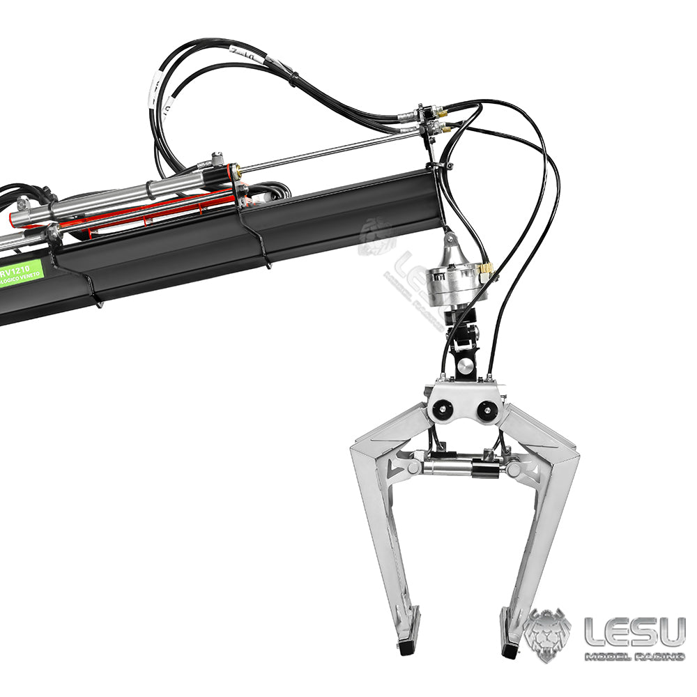 LESU 1/14 Truck Remote Control Model Metal Toy Hydraulic Roll-on/Roll-off Crane Full Unloading Truck LS-A0047 Brick Clamp