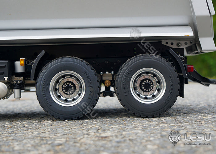LESU 1/14 Truck Model Volvo 6*6 Three-axle Metal Axle Front Multi-stage Cylinder U-bucket Dump Truck