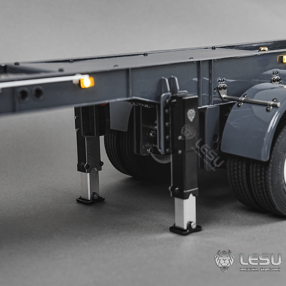 LESU 1/14 Simulation Tamiya Truck Model Hydraulic Lifting Three-Axis U-Bucket Metal Bucket Semi-Trailer Dump Truck
