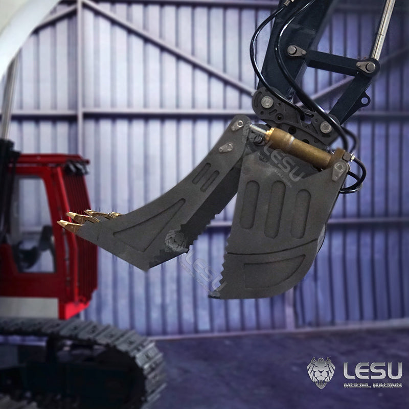 LESU 1/14 Engineering Hydraulic Excavator CAT 374F Modified Quick Change Hydraulic Opening and Closing Bucket Attachment