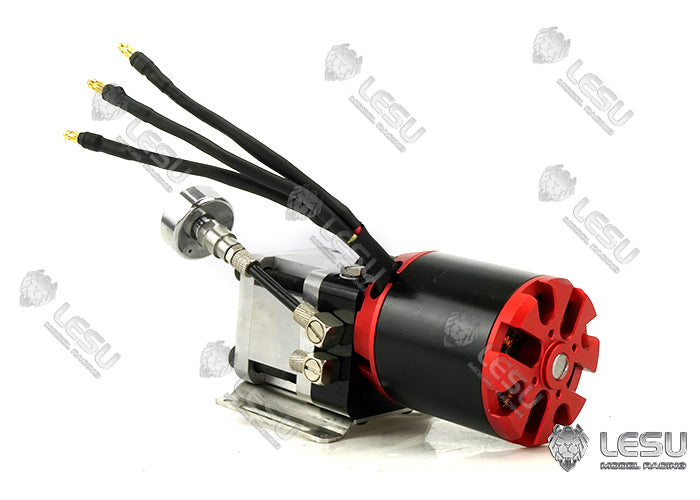 LESU 1/14 excavator hydraulic model oil pump high pressure pump Y-1528 excavator engineering vehicle gear pump with oil pressure gauge