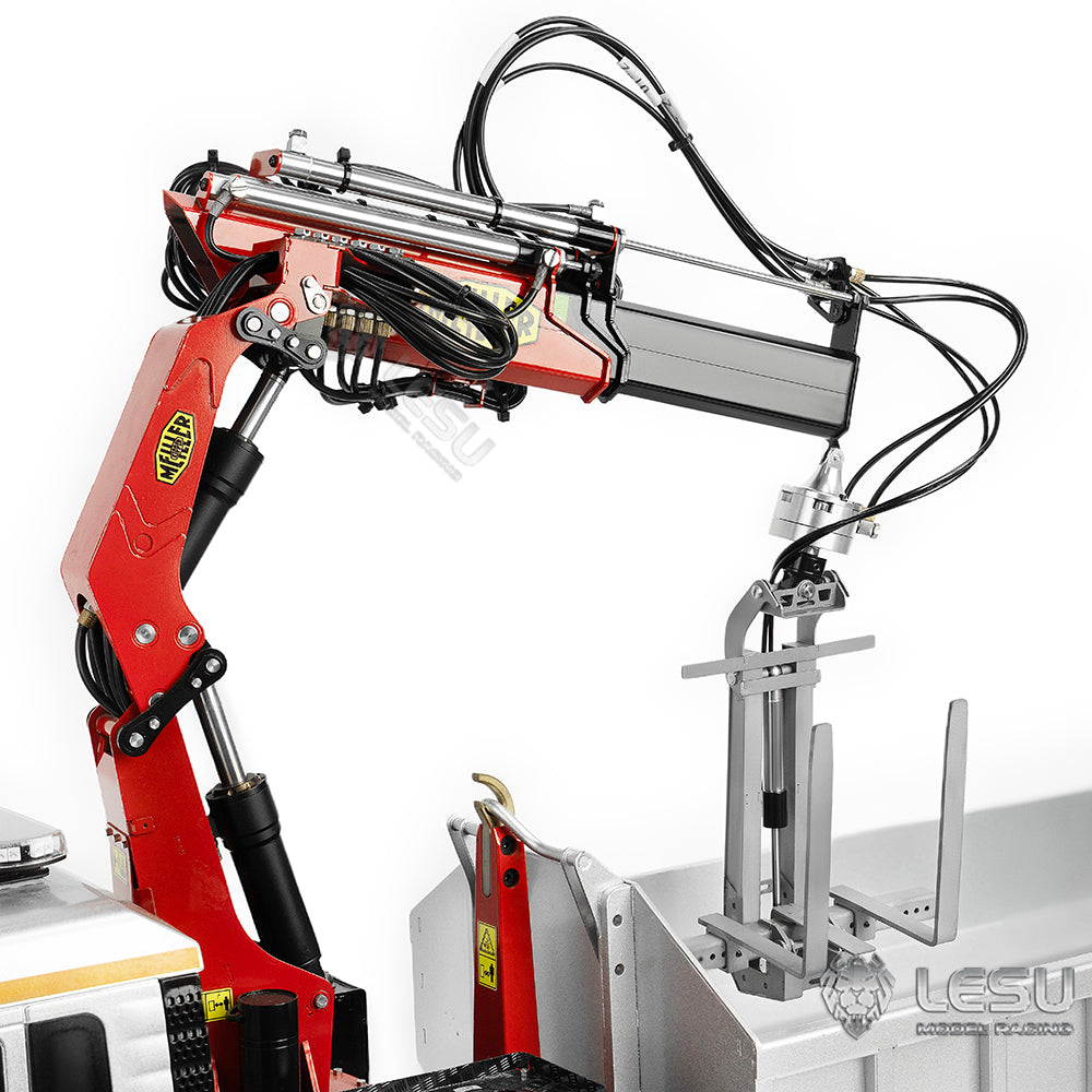 LESU 1/14 Truck Remote Control Model Metal Toy Hydraulic Truck Crane Folding Fork LS-A0048