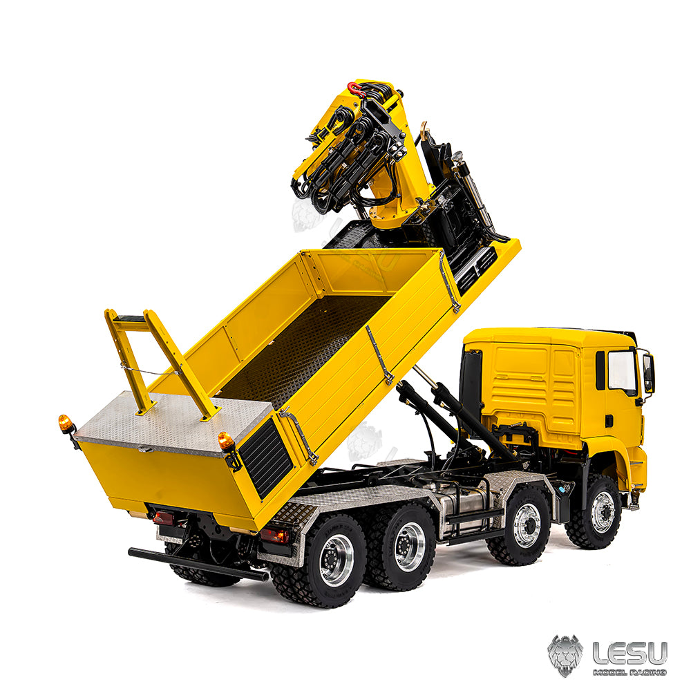 LESU 1/14 Truck MAN TGS 8*8 Ballast Bucket Truck Crane Fully Unloaded Roll-off Truck LS-Z0109