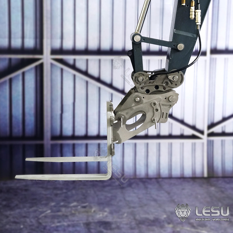 LESU 1/14 Engineering Hydraulic Excavator CAT 374F Modified Quick Change Metal Fork Attachment