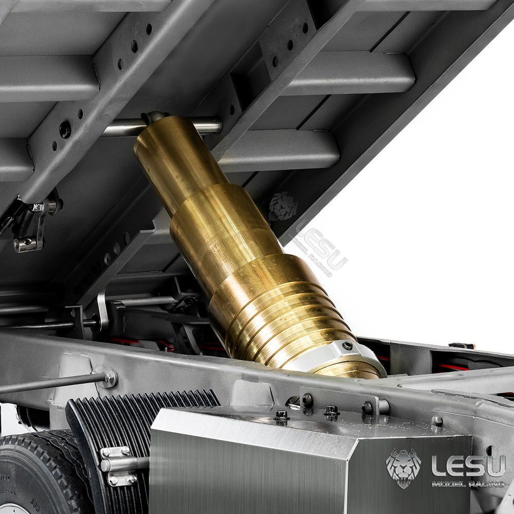 LESU 1/14 full trailer dump truck trailer CNC bucket center hydraulic cylinder lifting LS-A0051-B