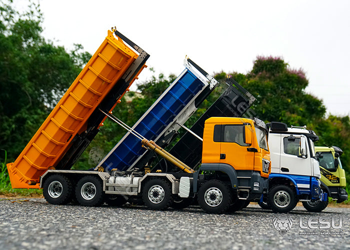 LESU 1/14 Truck Remote Control Model Metal Toy Fully Unloaded Volvo VM Hydraulic Roll-on/Roll-off Fully Unloaded Truck