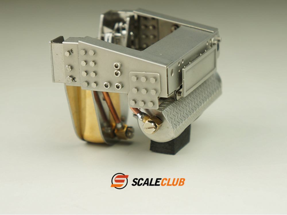 Scaleclub Model Metal Hydraulic Lifting Bridge with Gas Tank Tail Beam Set TSQWL-TY-1 for 1/14 RC Truck Trailer Truck Van