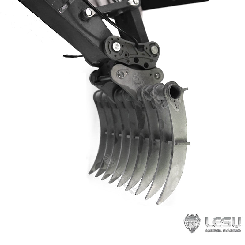 LESU 1/14 Engineering Hydraulic Excavator CAT 374F Modified Quick-Removal Metal Rake Bucket Attachment