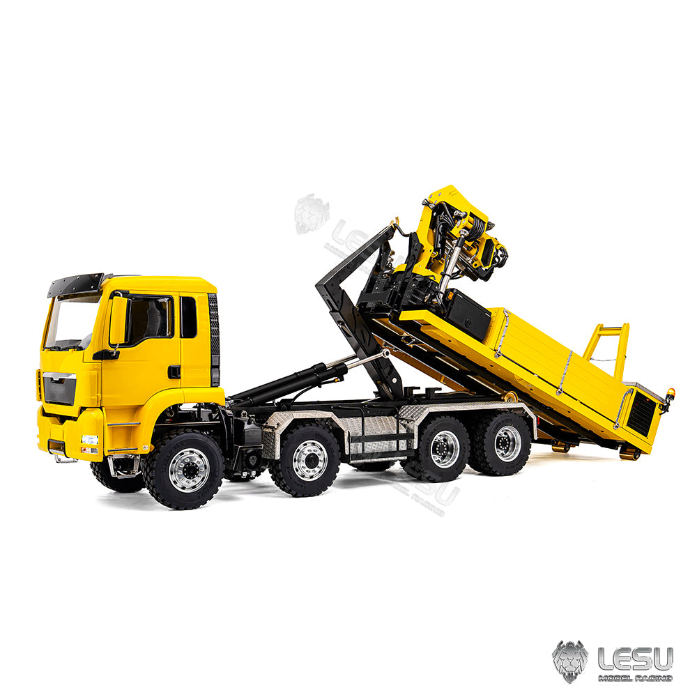 LESU 1/14 Truck MAN TGS 8*8 Ballast Bucket Truck Crane Fully Unloaded Roll-off Truck LS-Z0109