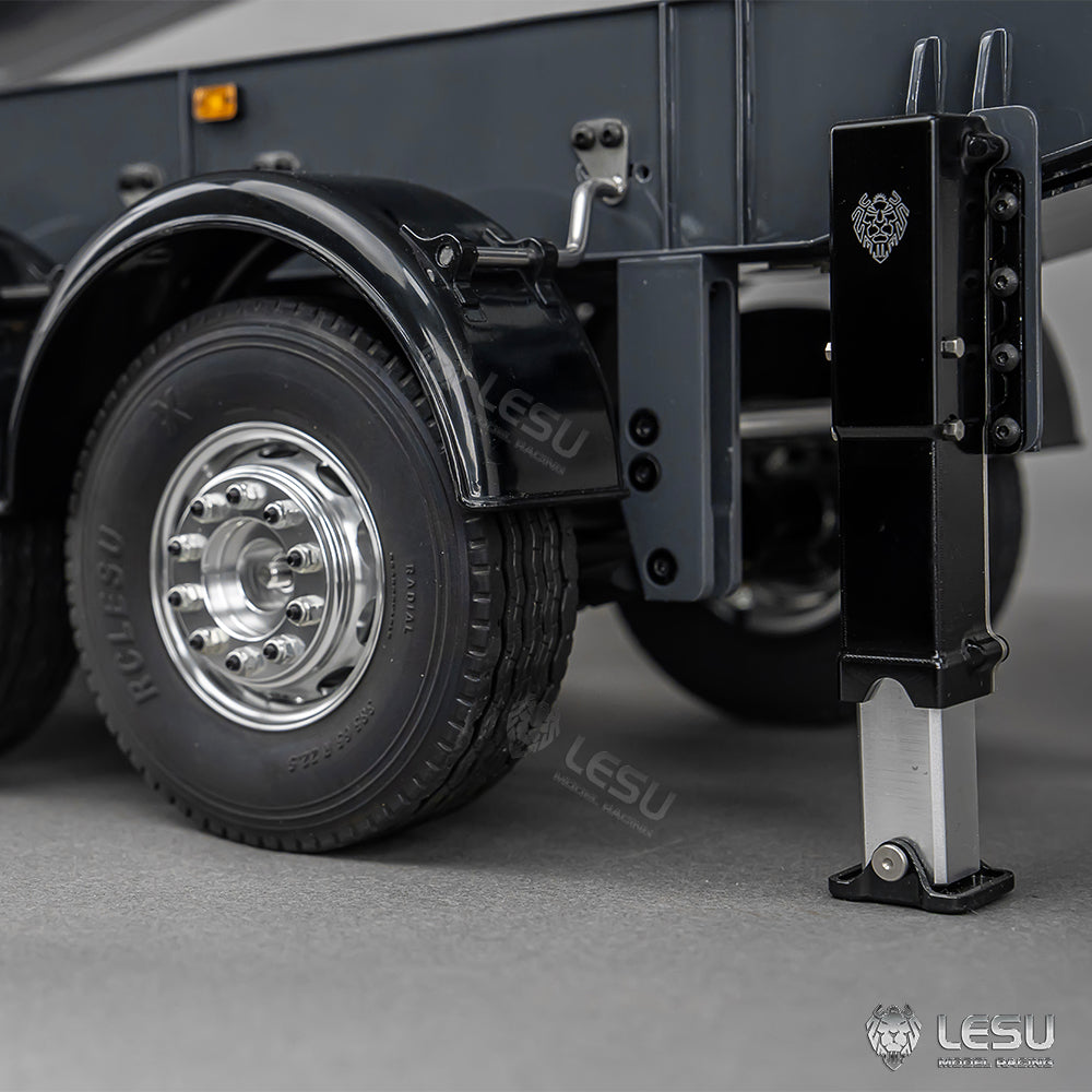 LESU 1/14 Simulation Tamiya Truck Model Hydraulic Lifting Three-Axis U-Bucket Metal Bucket Semi-Trailer Dump Truck