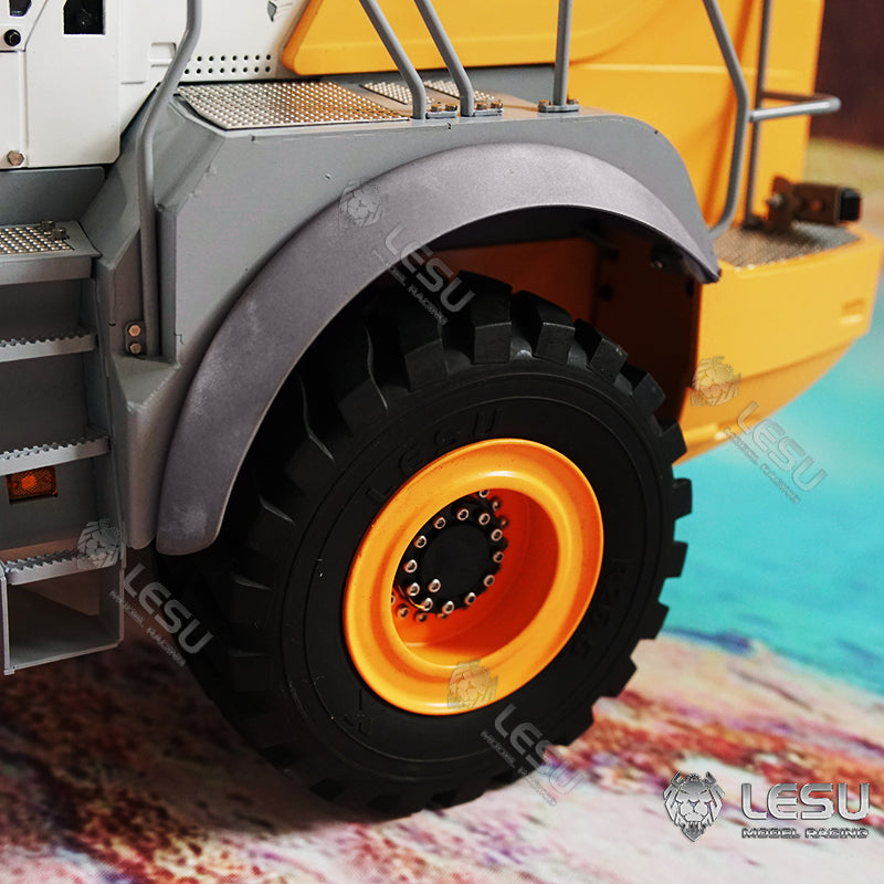 LESU 1/16 Metal Shell Upgraded Hydraulic Loader L574 Wheel Engineering Forklift Rear Wheel Eyebrow Model