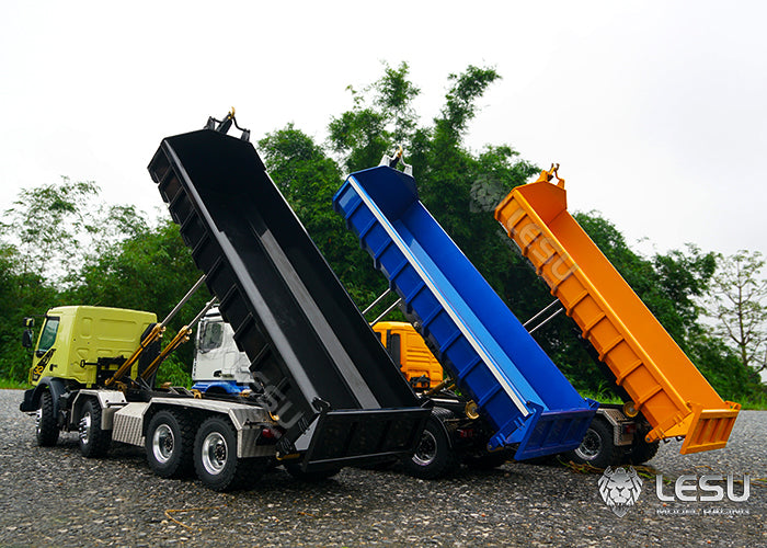 LESU 1/14 Truck Remote Control Model Metal Toy Fully Unloaded Volvo VM Hydraulic Roll-on/Roll-off Fully Unloaded Truck