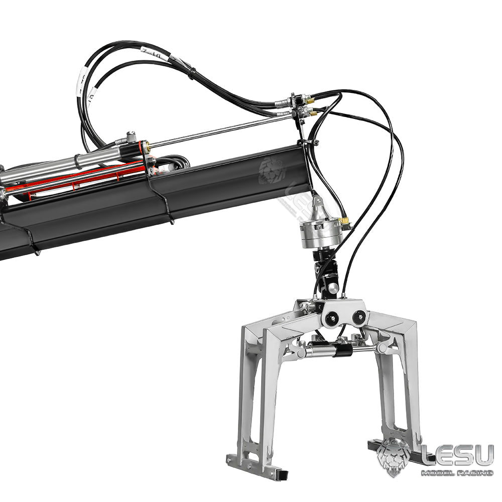 LESU 1/14 Truck Remote Control Model Metal Toy Hydraulic Roll-on/Roll-off Crane Full Unloading Truck LS-A0047 Brick Clamp