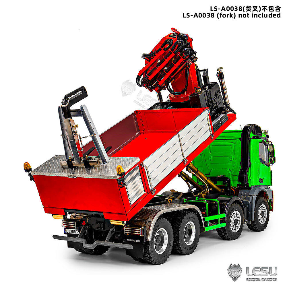 LESU 1/14 Truck 8X8 Roll-on/Roll-off Truck Upgrade Kit Fully Unloaded 7-Valve Truck-mounted Crane Ballast Bucket Assembly