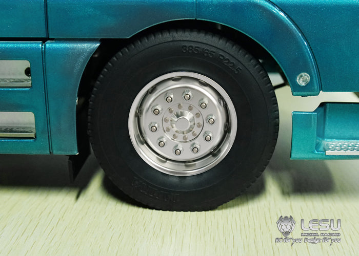 Tamiya 1/14 tractor aluminum alloy front wheel hub W-2017 wide bell mud truck military truck DIY accessories model LESU