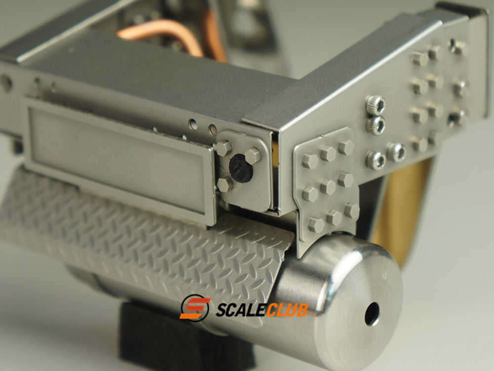Scaleclub Model Metal Hydraulic Lifting Bridge with Gas Tank Tail Beam Set TSQWL-TY-1 for 1/14 RC Truck Trailer Truck Van