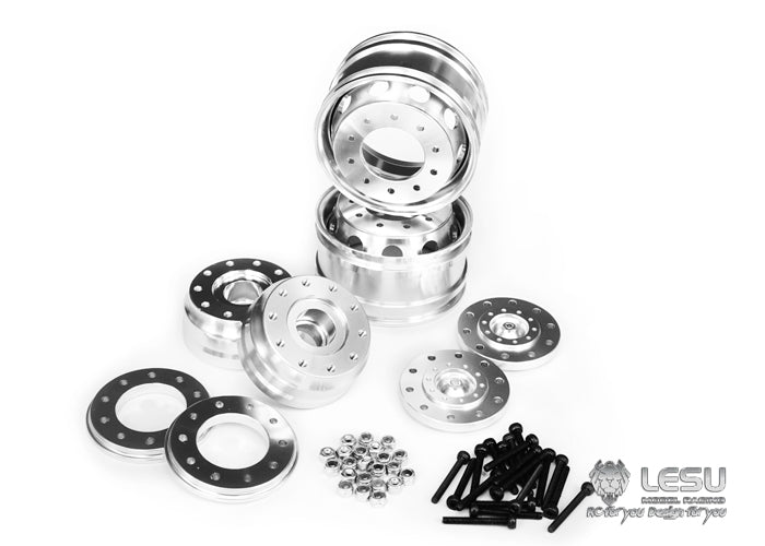 1/14 truck Tamiya tractor W-2018 wide wheel 10-hole aluminum alloy front wheel mud head modified model LESU