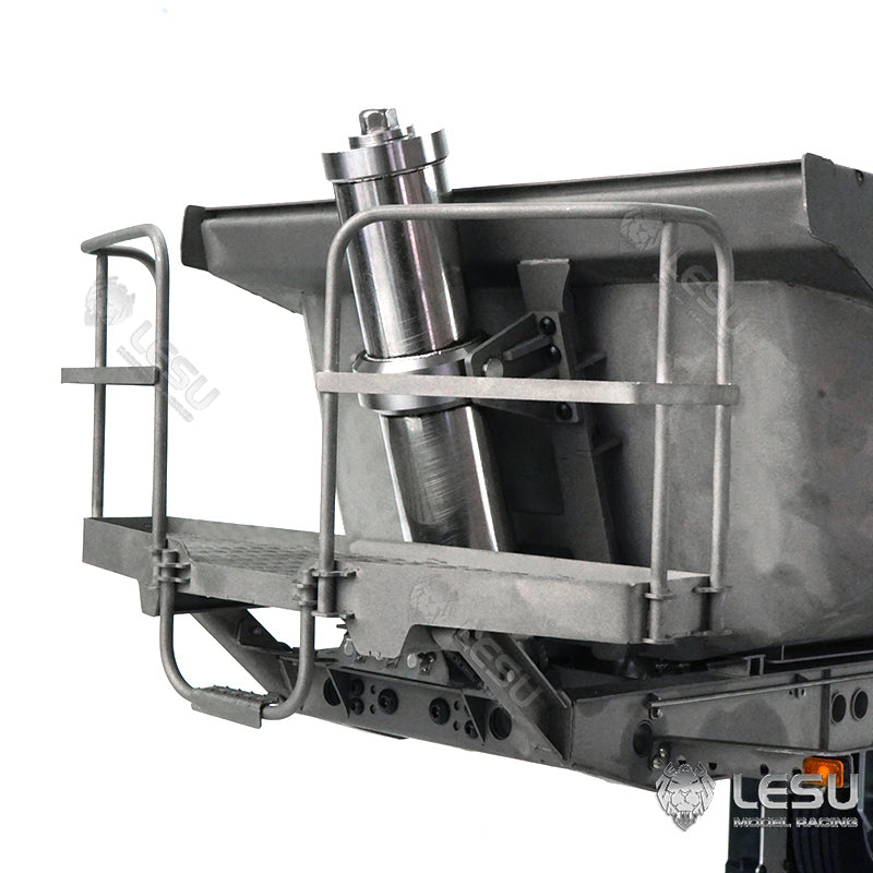 LESU 1/14 Tamiya tractor truck universal hydraulic lift U bucket metal bucket semi-trailer dump truck trailer