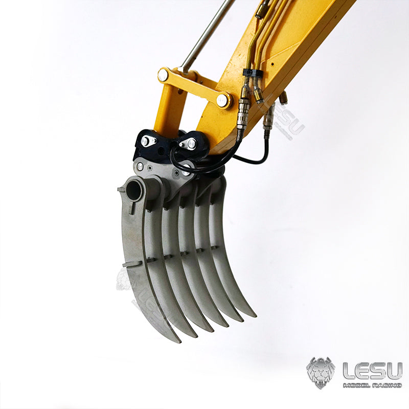 LESU 1/14 simulation hydraulic excavator PC360, wheel excavator, small short tail modified quick-detach metal rake bucket accessories