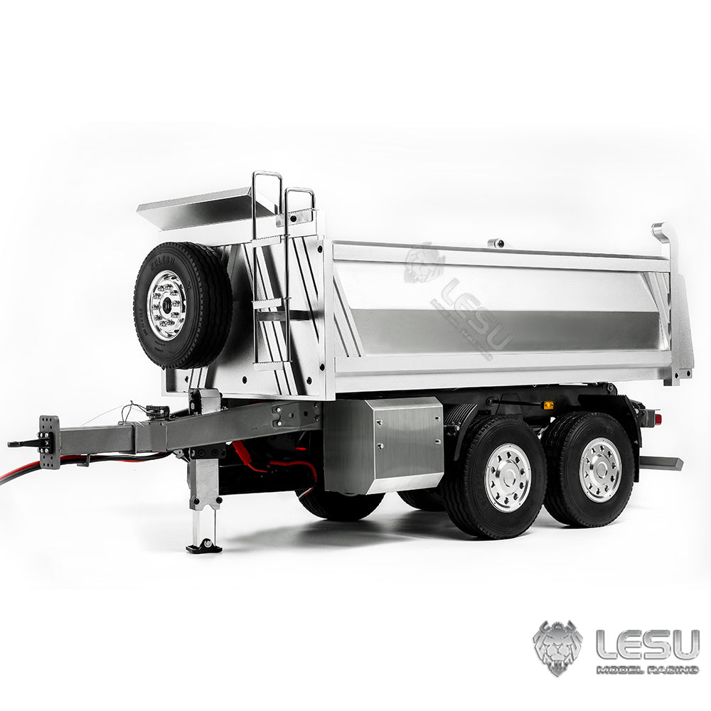 LESU 1/14 full trailer dump truck trailer CNC bucket center hydraulic cylinder lifting LS-A0051-C