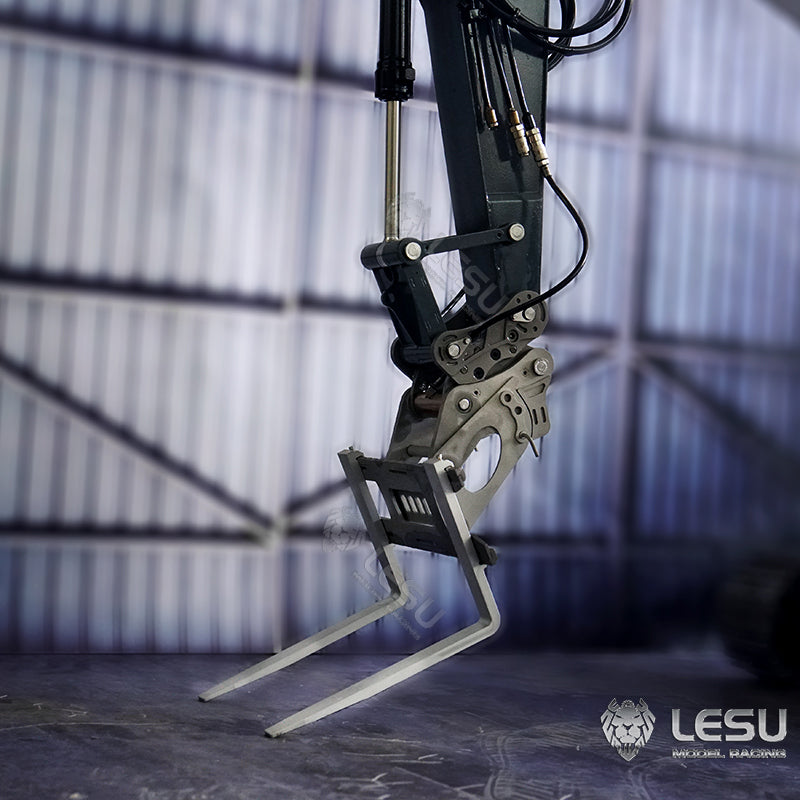 LESU 1/14 Engineering Hydraulic Excavator CAT 374F Modified Quick Change Metal Fork Attachment