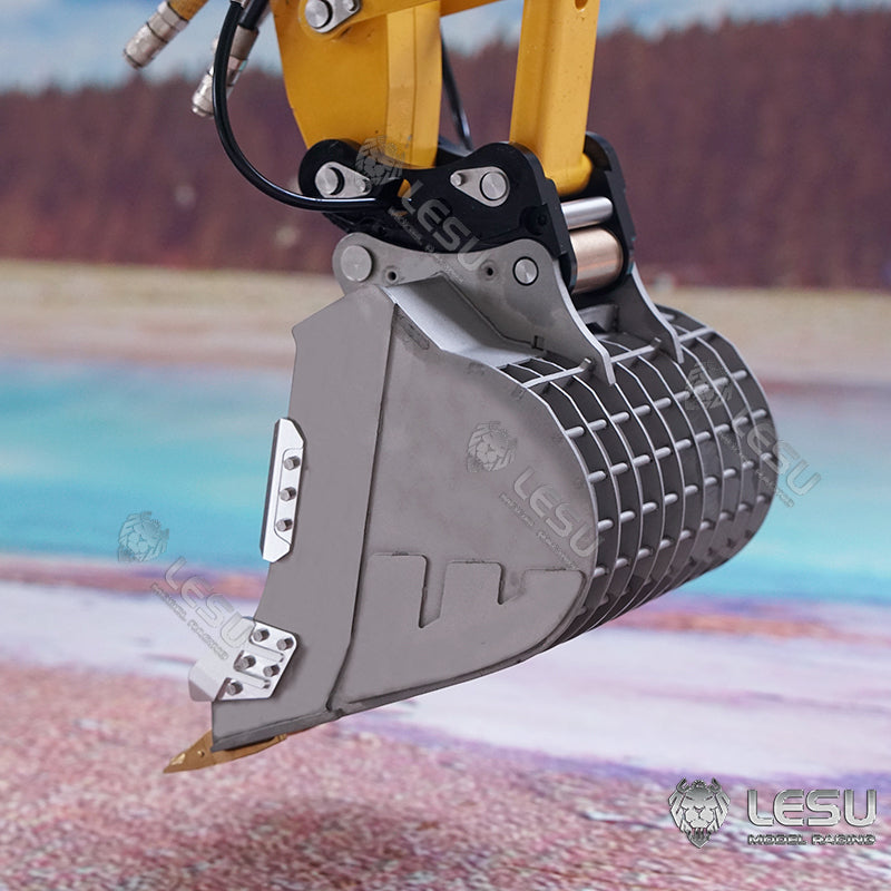 LESU 1/14 simulation hydraulic excavator PC360, wheel excavator, small short tail modified quick-release grille bucket accessories