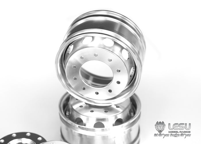 1/14 truck Tamiya tractor W-2018 wide wheel 10-hole aluminum alloy front wheel mud head modified model LESU