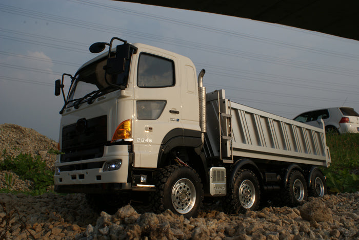 LESU 1/14 Hino Simulation Hydraulic Dump Truck Model Full Drive 8X8 Differential Lock Central Differential