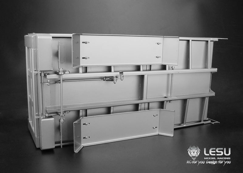LESU 1/14 Tamiya hydraulic dump truck bucket Chinese style compartment stainless steel square bucket LS-20130011-D