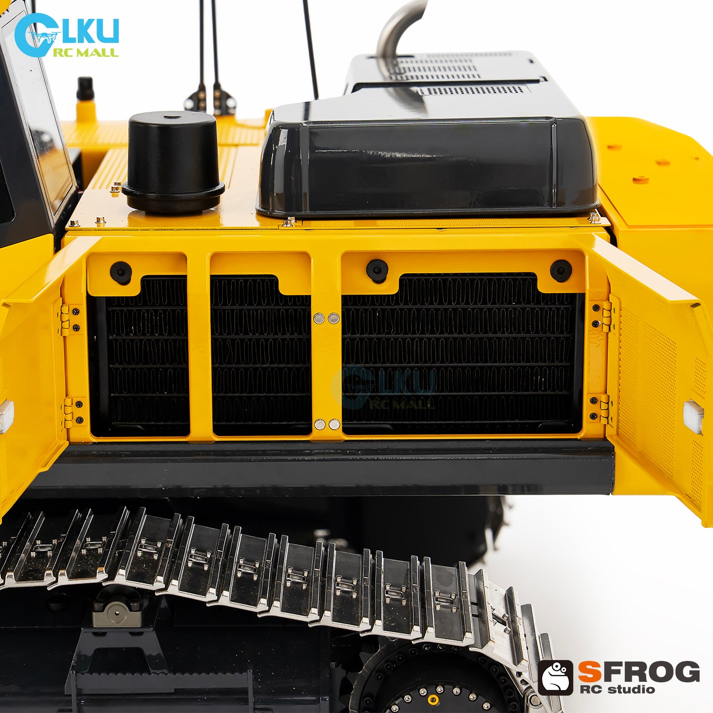 1/14 Sfrog model metal remote control E400 excavator model equipped with three pump system curved linear reversing valve