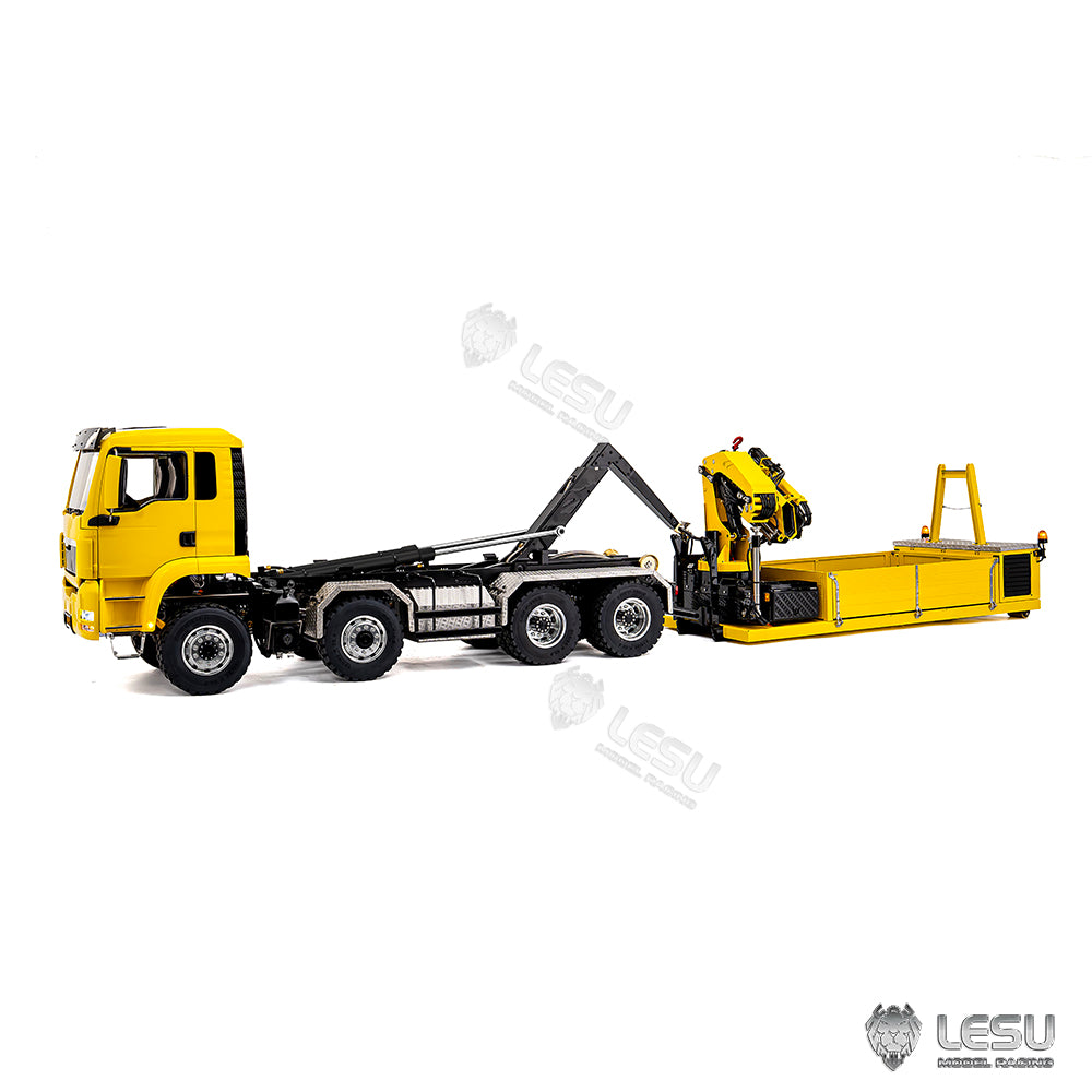 LESU 1/14 Truck MAN TGS 8*8 Ballast Bucket Truck Crane Fully Unloaded Roll-off Truck LS-Z0109