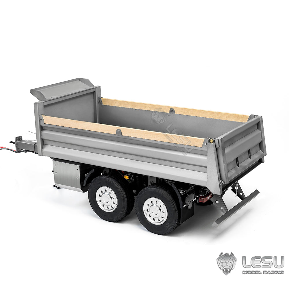 LESU 1/14 full trailer dump truck trailer CNC bucket center hydraulic cylinder lifting LS-A0051-B
