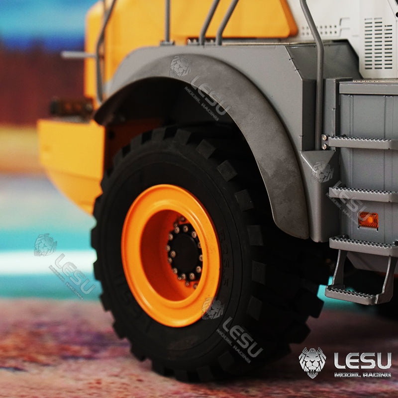 LESU 1/16 Metal Shell Upgraded Hydraulic Loader L574 Wheel Engineering Forklift Rear Wheel Eyebrow Model