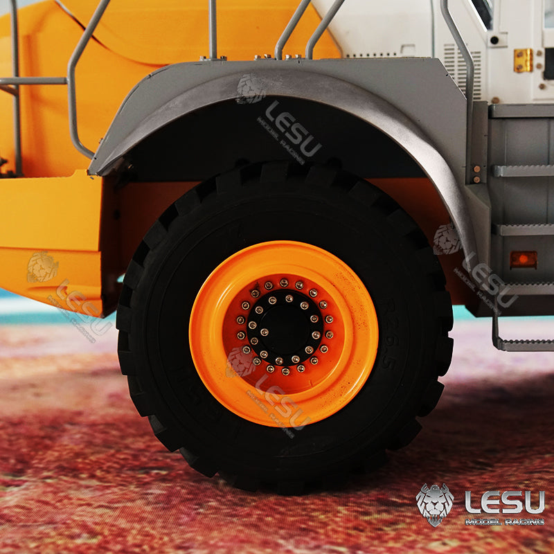 LESU 1/16 Metal Shell Upgraded Hydraulic Loader L574 Wheel Engineering Forklift Rear Wheel Eyebrow Model