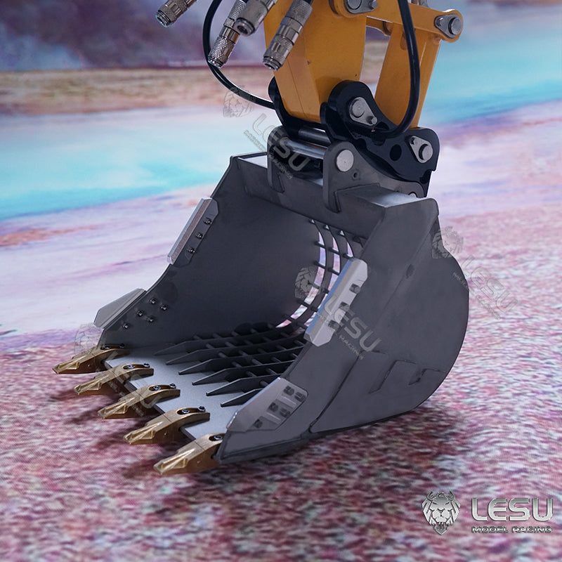 LESU 1/14 simulation hydraulic excavator PC360, wheel excavator, small short tail modified quick-release grille bucket accessories