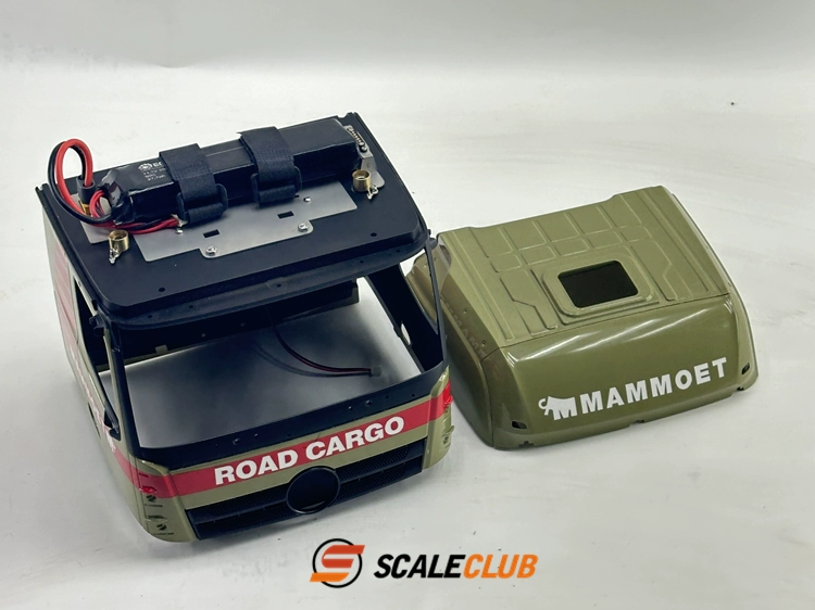 scaleclub 1/14 Tamiya tractor truck magnetic high roof kit battery modification European style