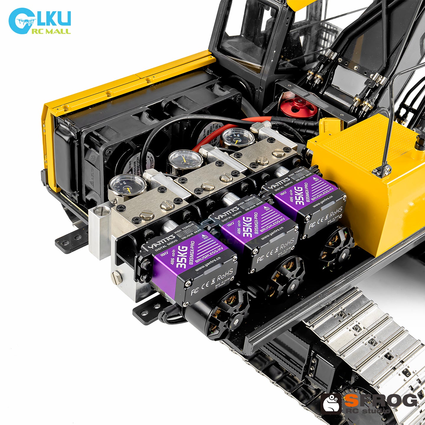 1/14 Sfrog model metal remote control E400 excavator model equipped with three pump system curved linear reversing valve
