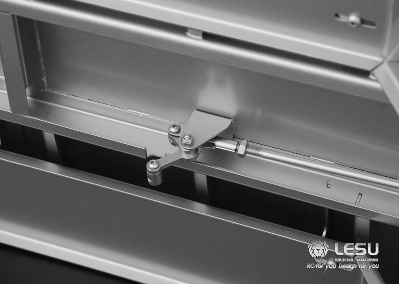 LESU 1/14 Tamiya hydraulic dump truck bucket Chinese style compartment stainless steel square bucket LS-20130011-D