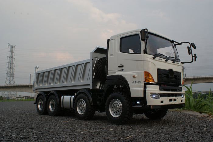 LESU 1/14 Hino Simulation Hydraulic Dump Truck Model Full Drive 8X8 Differential Lock Central Differential