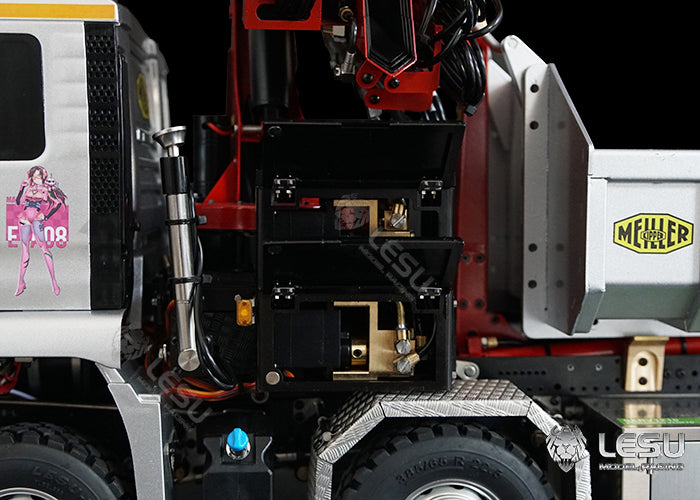 LESU 1/14 MAN Truck Roll-on/Roll-off Crane Full Unloading Remote Control Model RTR Metal Toy