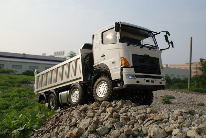 LESU 1/14 Hino Simulation Hydraulic Dump Truck Model Full Drive 8X8 Differential Lock Central Differential