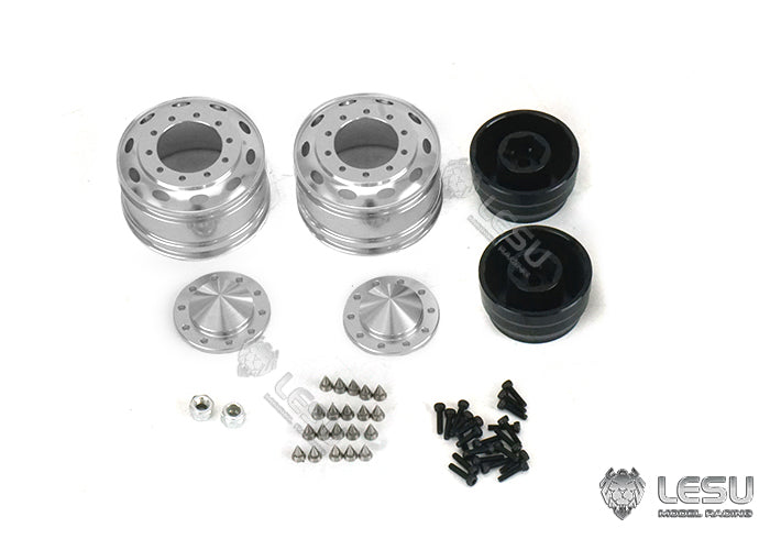 1/14 American simulation truck model toy modification upgrade parts CNC full metal front wide wheel Tamiya LESU