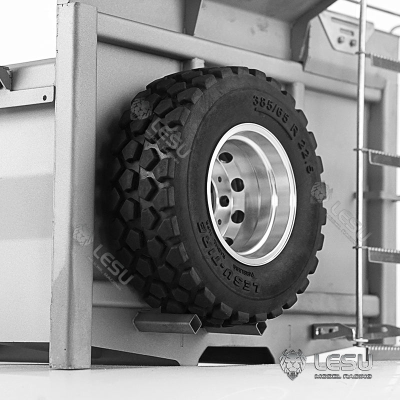LESU 1/14 Tamiya MAN 8X8 hydraulic dump truck model modified stainless steel one-way bucket