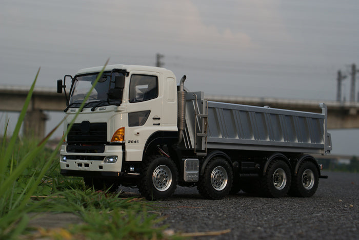 LESU 1/14 Hino Simulation Hydraulic Dump Truck Model Full Drive 8X8 Differential Lock Central Differential
