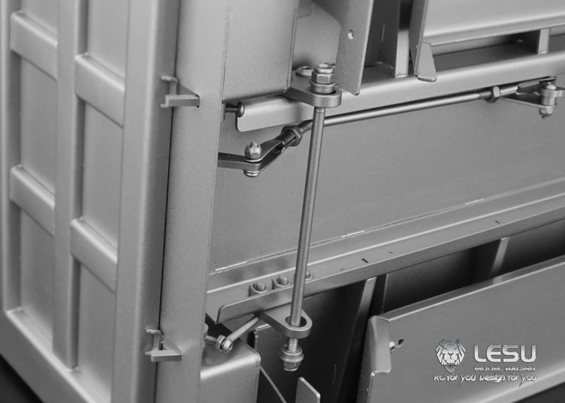LESU 1/14 Tamiya hydraulic dump truck bucket Chinese style compartment stainless steel square bucket LS-20130011-D